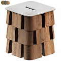 Antique Sofa Stool Low Stool Shoe Changing Stool Square Stool 3d model