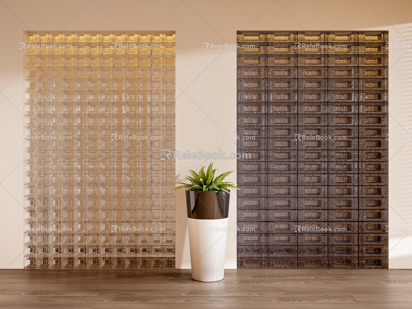 Glass brick partition 3d model