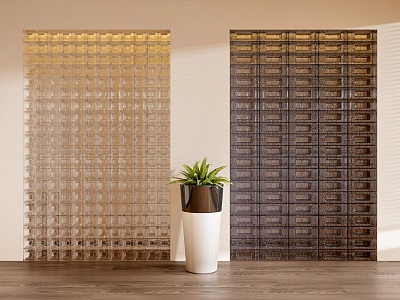 Glass brick partition 3d model