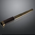 Antique Brass Telescope With Leather Wrapped Grip And Sleek Polished Finish