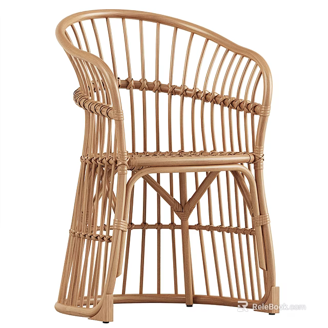 Handwoven Rattan Leisure Chair With Natural Style For Outdoor Comfortable Relaxation Use 3d model 