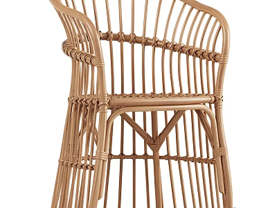 Handwoven Rattan Leisure Chair With Natural Style For Outdoor Comfortable Relaxation Use 3d model