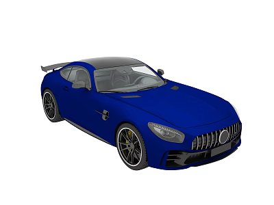 Blue Sports Car Featuring Sleek Design Black Roof Alloy Wheels And Front Grille 3d model