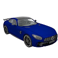 Blue Sports Car Featuring Sleek Design Black Roof Alloy Wheels And Front Grille