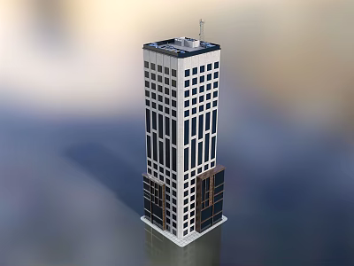 Modern High Rise Office Building With Sleek Glass Windows And Contemporary Facade Design 3d model