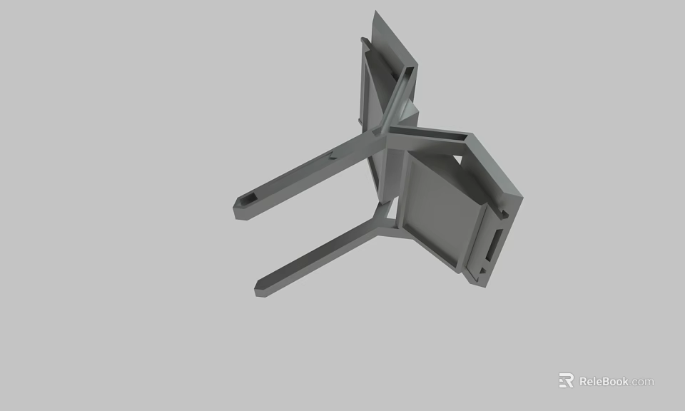Gray Metal Bracket With Multiple Support Arms And Stable Industrial Structure 3d model 