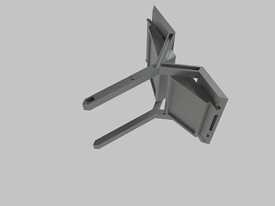 Gray Metal Bracket With Multiple Support Arms And Stable Industrial Structure 3d model