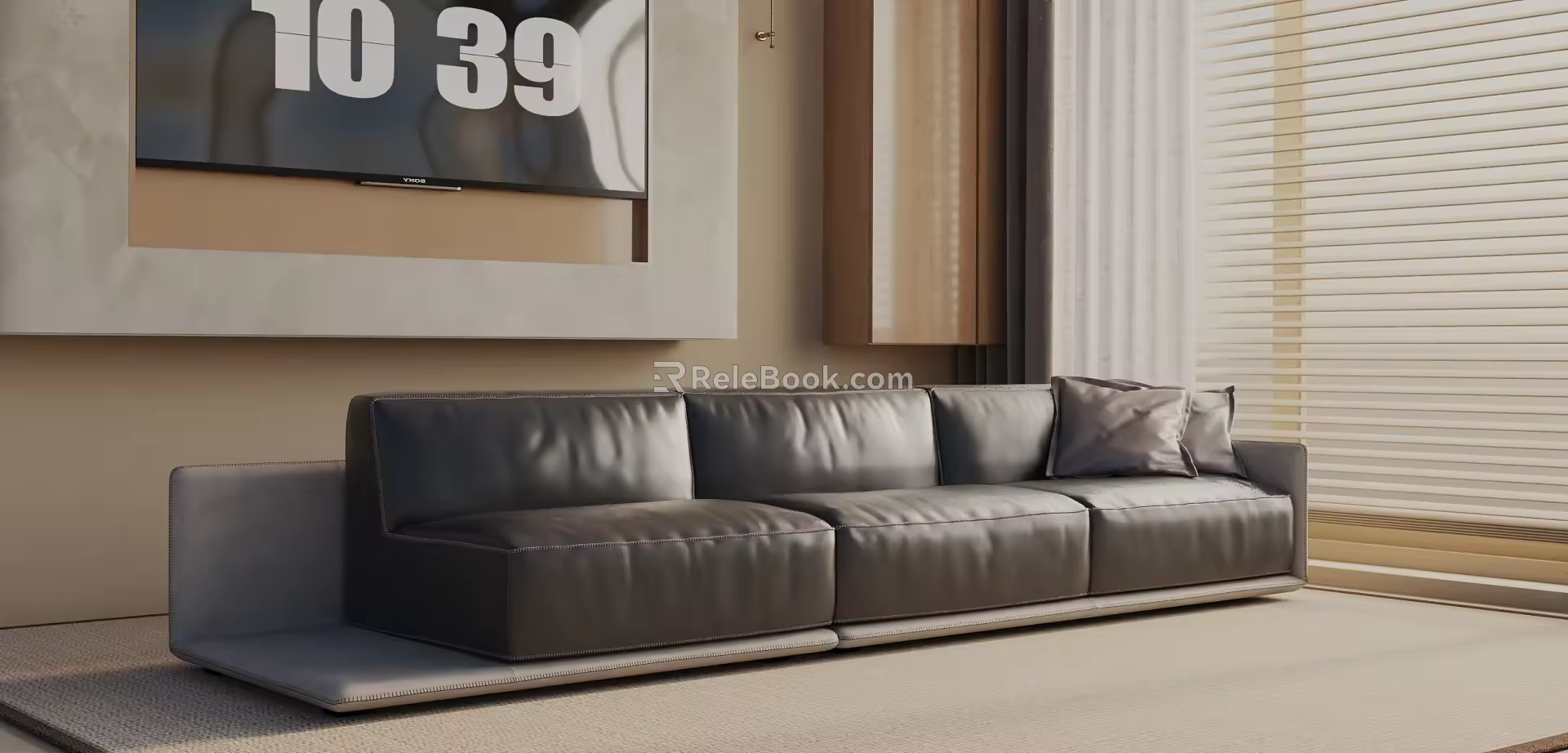 Modern three-seat sofa 3d model