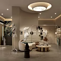 Stylish Modern Clothing Store Interior Design With Clothing Racks Mannequins And Decorative Sofa