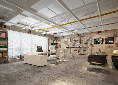 Industrial LOFT Office Manager's Office 3d model