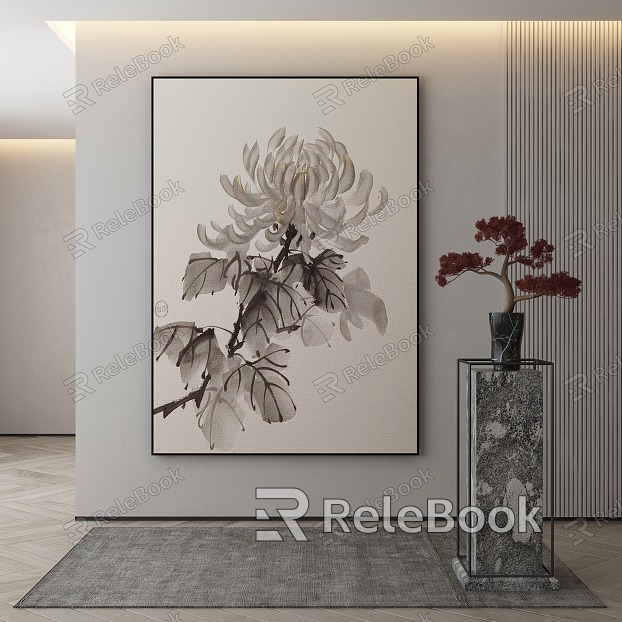 New Chinese Plant Painting Decorative Painting model