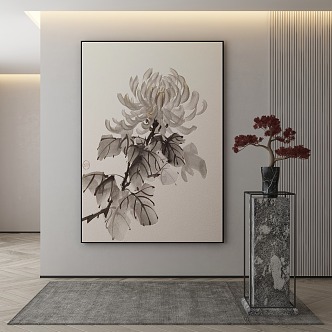 New Chinese Plant Painting Decorative Painting 3d model