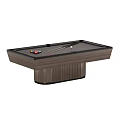 Modern Wooden Billiard Table With Colorful Balls Cues And Smooth Entertainment Tabletop