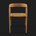 Modern Wooden Armchair With Curved Armrests And Light Brown Natural Finish