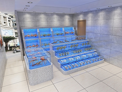 Practical Seafood Pool Modern Seafood Area 3d model