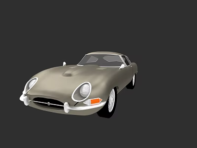 Vintage Silver Classic Car With Round Headlights And Sleek Retro Body Design 3d model