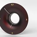 Maroon Dial Wall Clock With White Center Circle And Numbers 12 3 6 9