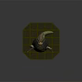 Cute Cartoon 3D Game Movie Character With Yellow Face Horns Green Tail And Standing Pose