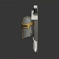 Medieval Weapon Collection With Shield Crossed Swords And Decorative Helmet