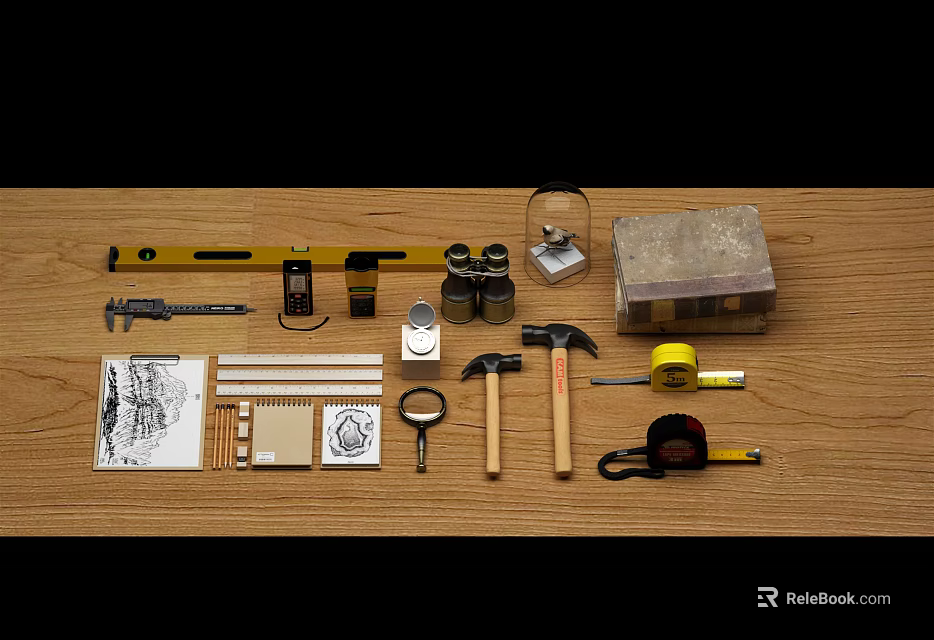 Essential Hardware Tools Collection With Hammers Tape Measures Levels Wrenches And Toolboxes 3d model
