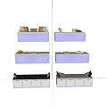White Storage Bench Designs With Various Cushions And Decorative Elements 3d model