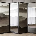 New Chinese-style screen partition 3d model