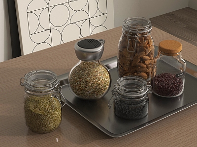 Condiment modern glass seasoning bottle 3d model