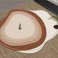 Middle ancient style irregular carpet shaped carpet sofa coffee table carpet 3d model