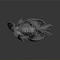Silver Dragon Game Movie Character With Intricate Scales Horns Claws And Tail