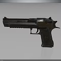 Modern Dark Metal Tactical Pistol With Textured Grip And Barrel Design