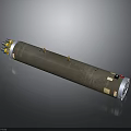 Military Cylindrical Weapon With Yellow Tip Metal Body Functional Rear Section And Tactical Design