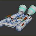 Technical Mechanical Assembly With Silver Horn Shaped Parts Red Accents And White Base