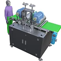 Industrial Processing Equipment With Green Conveyor Belt And Dual Rollers For Operator Operation
