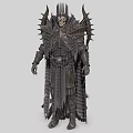 Standing Skeleton Warrior Character in Heavy Spiked Armor with Detailed Mythical Creature Design 3d model