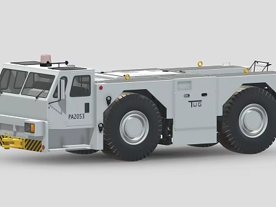 Heavy Duty Utility Vehicle with Large Wheels White Body TGC Logo and NA203 Number 3d model