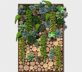 Green Plant Wall Modern Plant Wall 3d model