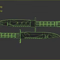 Tactical Military Style Knives with Serrated Blades Green Black Striped Handles and Reflective Surface