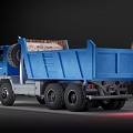 Blue Heavy Duty Dump Truck With Spacious Cab And Large Off Road Tires