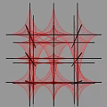 Red Geometric Art Installation With Multi layered Structural Design And Human Silhouette 3d model