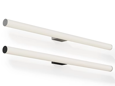 Modern Minimalist Wall Sconces With Long Cylindrical White Shades And Black Metal Bases 3d model