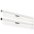 Modern Minimalist Wall Sconces With Long Cylindrical White Shades And Black Metal Bases