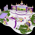 Princess Castle Toy Playset With Rainbow Mini Houses And Grass Lawn
