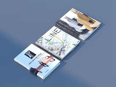 Art and Architecture Books with Modern Design Covers and Visual Content 3d model