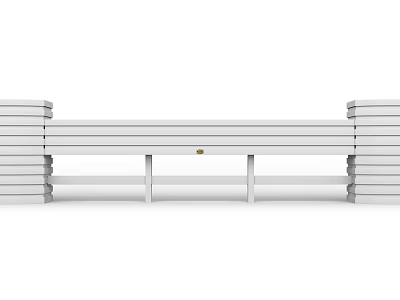 White Road Safety Guardrail With Reflective Strips For Highway Traffic Protection 3d model