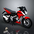 Red And Black Sporty Motorcycle Featuring Modern Sleek Design With Black Wheels And Comfortable Seat