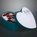 Carved Heart Shaped Chocolate Box Design With Decorative Bow And Chocolate Assortment