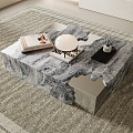 Modern Coffee Table Marble Coffee Table Alien Coffee Table 3d model