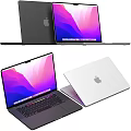 Apple Laptop With Vibrant Screen Display Open And Closed Sleek Design 3d model