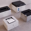 Efficient Modern Office Appliances Featuring Four Different Laser Printers For Workspace 3d model
