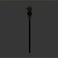 Red Rifle With Long Barrel And Curved Stock In Gray Background Simple Design